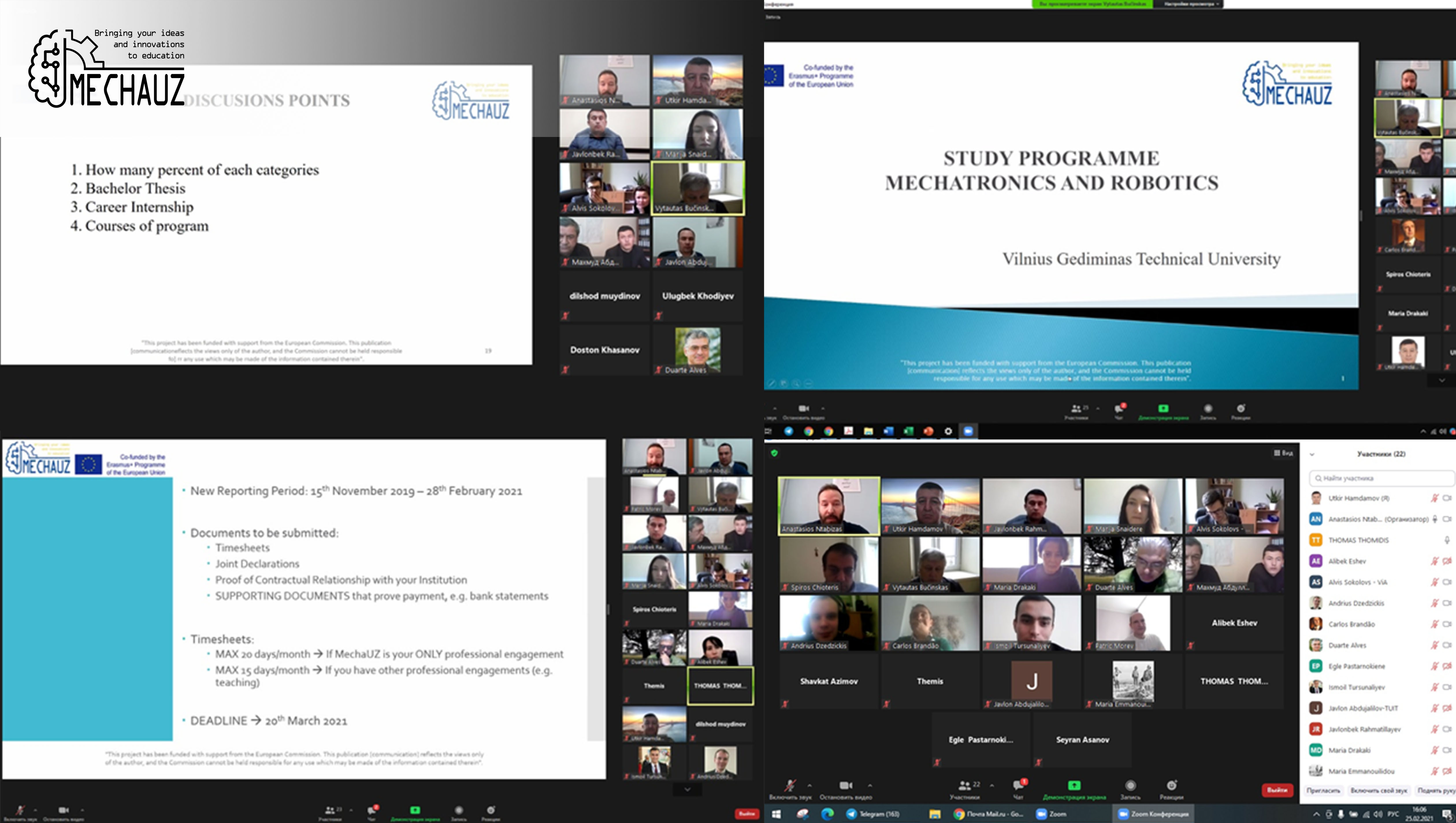 Sixth online meeting